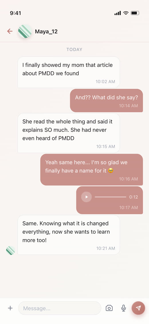 A one on one chat inside Reni